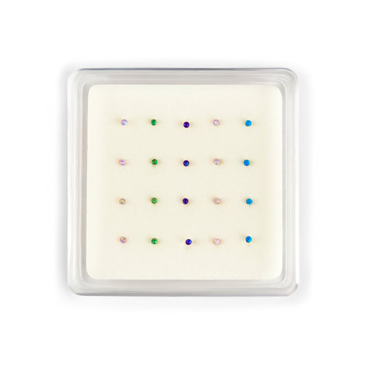 20 x clous de nez en argent sterling avec opale multicolore