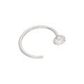 Anneau de nez ouvert en argent sterling avec zircones cubiques, calibre 22