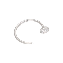 Anneau de nez ouvert en argent sterling avec zircones cubiques, calibre 22