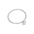 Anneau de nez ouvert en or blanc 9 carats avec zircones cubiques transparents, calibre 22, 10 mm