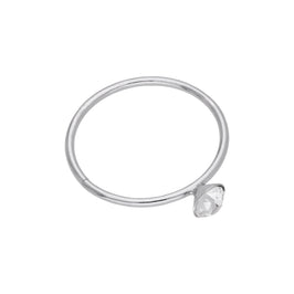 Anneau de nez ouvert en or blanc 9 carats avec zircones cubiques transparents, calibre 22, 10 mm