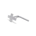 Clou de nez en forme de L en or blanc 9 carats, calibre 22
