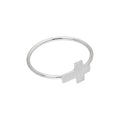 Anneau de nez ouvert en or blanc 14 carats avec croix, calibre 22
