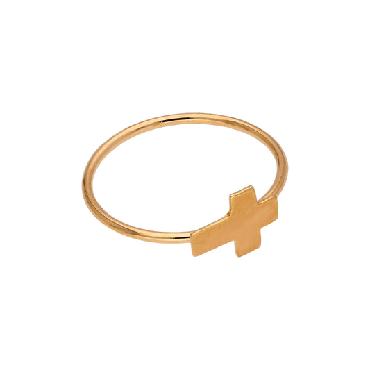 Anneau de nez ouvert en or 14 carats, croix, 9 mm, calibre 22