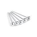5 x clous de nez en argent sterling de 2 mm avec embout droit, calibre 22