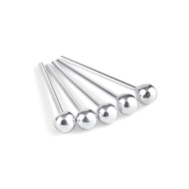 5 x clous de nez en argent sterling de 2 mm avec embout droit, calibre 22