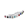 Lot de 10 piercings de nez en argent sterling avec oxyde de zirconium multicolore, calibre 22, à extrémité sphérique