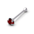 Clou de nez en argent sterling avec grenat CZ de 1,5 mm, calibre 22, extrémité sphérique