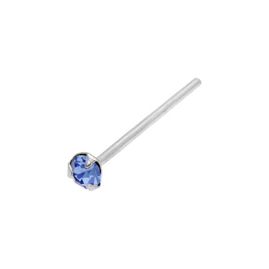 Clou de nez en argent sterling avec zircones cubiques lavande à 3 griffes