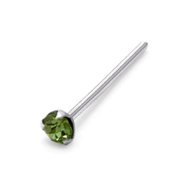 Clou de nez en argent sterling avec zircone cubique de 1,5 mm et péridot