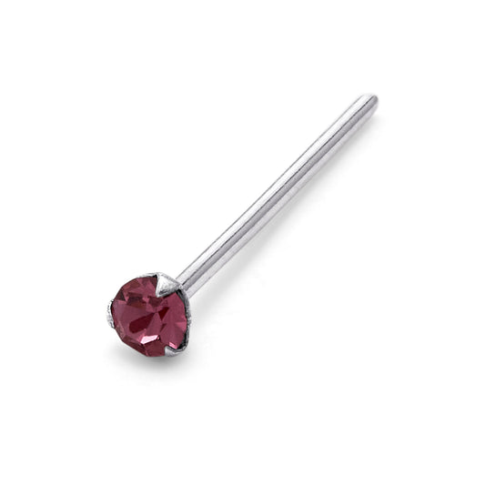 Clou de nez en argent sterling avec griffe en tourmaline CZ de 1,5 mm, calibre 26, extrémité droite