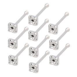 Lot de 10 piercings de nez en argent sterling avec embout sphérique et zircone cubique de 2 mm, calibre 22