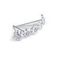 5 x clous de nez droits en argent sterling avec fleur en zircone cubique, calibre 24