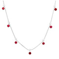 Collier chaîne pendante en argent sterling avec plusieurs grenats et zircones cubiques, pierre de naissance de janvier
