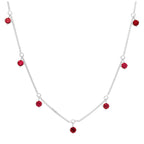 Collier chaîne pendante en argent sterling avec plusieurs grenats et zircones cubiques, pierre de naissance de janvier