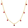 Collier Janvier en argent sterling plaqué or avec plusieurs grenats et zircones cubiques