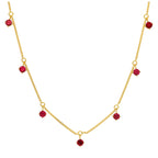 Collier Janvier en argent sterling plaqué or avec plusieurs grenats et zircones cubiques