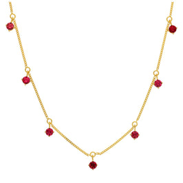 Collier Janvier en argent sterling plaqué or avec plusieurs grenats et zircones cubiques