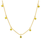 Collier Novembre en argent sterling plaqué or avec plusieurs citrines et zircones cubiques