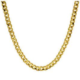 Collier à maillons gourmette en argent sterling plaqué or de 45 cm