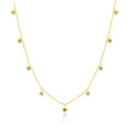 Collier en argent sterling plaqué or avec plusieurs péridots et zircones cubiques (40,6 cm et 5 cm)