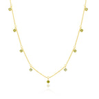 Collier en argent sterling plaqué or avec plusieurs péridots et zircones cubiques (40,6 cm et 5 cm)