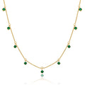 Collier en argent sterling plaqué or avec plusieurs émeraude et zircones cubiques 40,6 cm et 5 cm