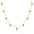 Collier en argent sterling plaqué or avec plusieurs émeraude et zircones cubiques 40,6 cm et 5 cm