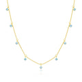 Collier en argent sterling plaqué or avec plusieurs aigue-marines et zircones cubiques 40,6 cm et 5 cm