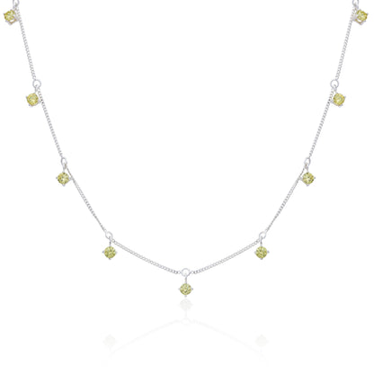 Collier August en argent sterling avec plusieurs péridots et zircones cubiques (40,6 cm et 5 cm)