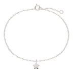 Bracelet réglable en argent sterling avec étoile de Noël de 18 cm