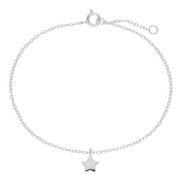 Bracelet réglable en argent sterling avec étoile de Noël de 18 cm