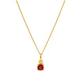 Collier en argent sterling plaqué or avec pierre de naissance en grenat CZ de 4 mm, 35 à 81 cm