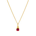 Collier en argent sterling plaqué or avec pierre de naissance rubis CZ de 4 mm, 35 à 81 cm
