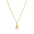 Collier en argent sterling plaqué or avec péridot de 4 mm et pierre de naissance CZ, 35 à 81 cm
