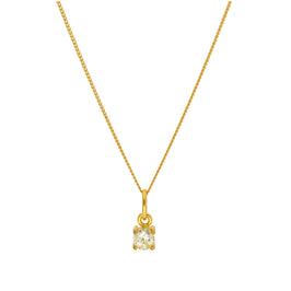 Collier en argent sterling plaqué or avec péridot de 4 mm et pierre de naissance CZ, 35 à 81 cm
