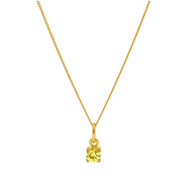 Collier en argent sterling plaqué or avec pierre de naissance en citrine et zircone cubique de 4 mm, 35,6 à 81,3 cm