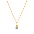 Collier en argent sterling plaqué or avec pierre de naissance Alexandrite CZ de 4 mm, 35 à 81 cm