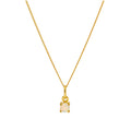 Collier en argent sterling plaqué or avec pierre de naissance en opale CZ de 4 mm, 35,6 à 81,3 cm