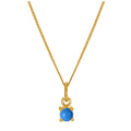 Collier en argent sterling plaqué or avec pierre de naissance turquoise de 4 mm, 35 à 40 cm