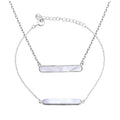 Ensemble bracelet et collier en argent sterling avec barre en nacre