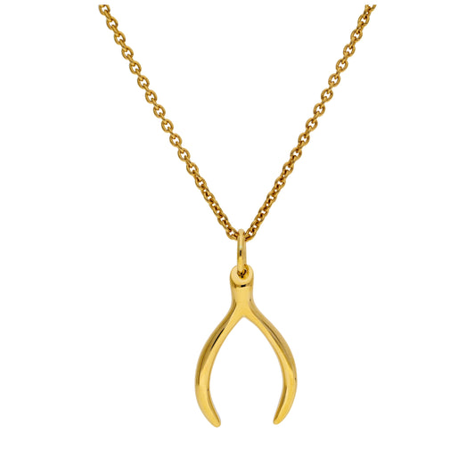 Collier en argent sterling plaqué or en forme de bréchet de 40 à 61 cm