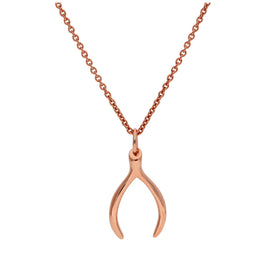 Collier en argent sterling plaqué or rose avec pendentif en forme de bréchet de 40 à 61 cm