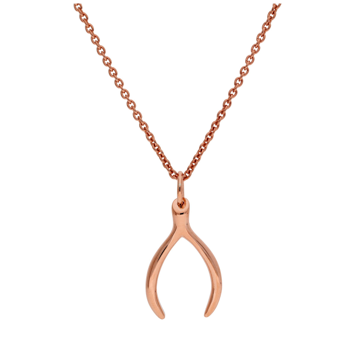 Collier en argent sterling plaqué or rose avec pendentif en forme de bréchet de 40 à 61 cm