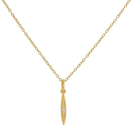 Collier avec pendentif en argent sterling plaqué or et véritable diamant, 35 à 55 cm