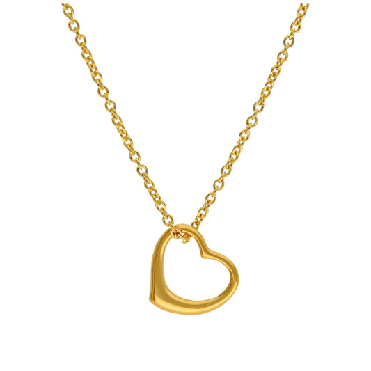 Collier avec pendentif cœur flottant en argent sterling plaqué or de 40 à 61 cm