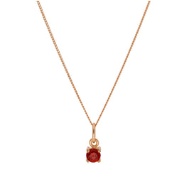 Collier en argent sterling plaqué or rose avec pierre de naissance en grenat et zircone cubique, 35,6 à 81,3 cm