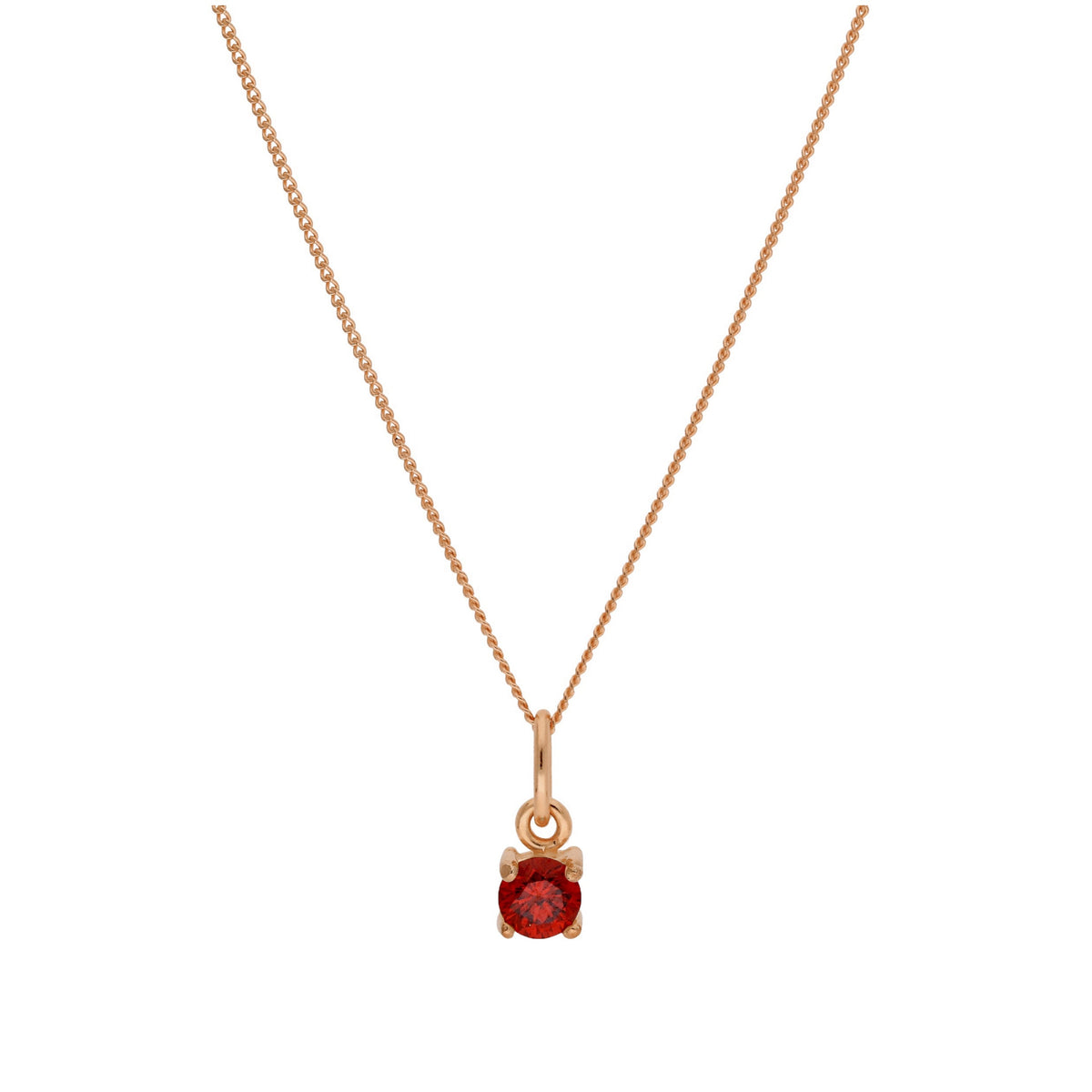 Collier en argent sterling plaqué or rose avec pierre de naissance en grenat et zircone cubique, 35,6 à 81,3 cm