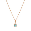 Collier Mars en argent sterling plaqué or rose avec aigue-marine et zircone cubique, 35,5 à 81,3 cm