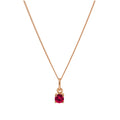 Collier en argent sterling plaqué or rose avec pierre de naissance rubis et zircone cubique, 35,6 à 81,3 cm